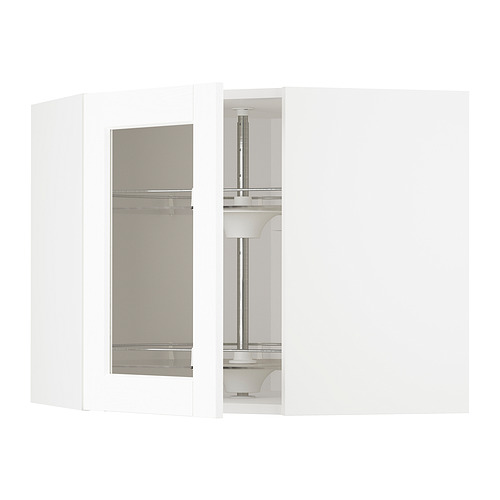 METOD corner wall cab w carousel/glass dr