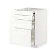 METOD/MAXIMERA - Bc w pull-out work surface/3drw, white Enköping/white wood effect, 60x60x80 cm