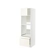 METOD/MAXIMERA - Hi cab f ov/combi ov w dr/2 drwrs, white/Vallstena white, 60x60x200 cm