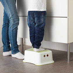 FÖRSIKTIG - Children's stool, white/green