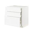 METOD/MAXIMERA - Kbnt dsr u kmpr/3 bgn dpn/3 laci, putih Enköping/putih efek kayu, 80x60x80 cm