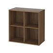 EKET - kabinet dengan 4 kompartemen, cokelat/kesan kayu walnut, 70x35x70 cm | IKEA Indonesia - PE960063_S2