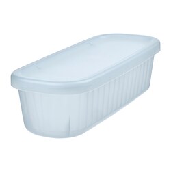 RYKTA - Kotak penyimpanan dengan penutup, transparan abu-abu biru, 9x24x7 cm/0.5 l