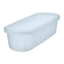 RYKTA - Kotak penyimpanan dengan penutup, transparan abu-abu biru, 9x24x7 cm/0.5 l
