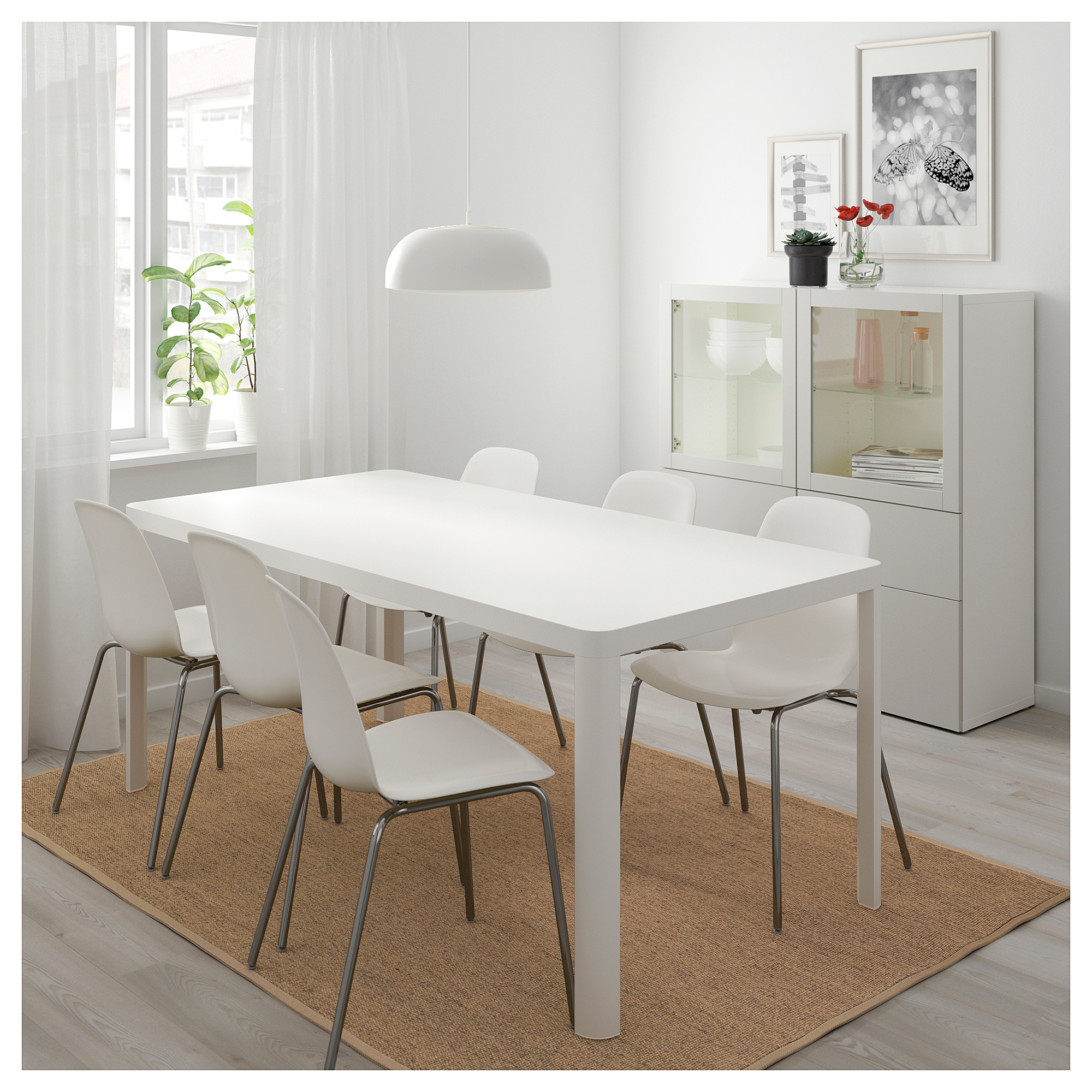 LEIFARNE TINGBY meja dan 6 kursi putih putih IKEA Indonesia