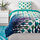 GRACIÖS - sarung duvet dan sarung bantal, pola ubin/toska, 150x200/50x80 cm | IKEA Indonesia - PE756606_S1