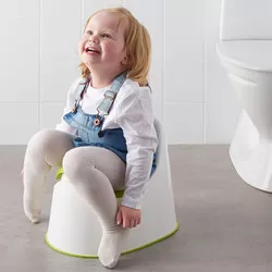 LOCKIG - Toilet anak, putih/hijau
