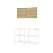 ENHET - Storage combination, white/oak effect, 123x63.5x201.5 cm