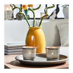 BERGGRAN - Candle holder, grey, 9 cm