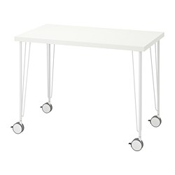KRILLE/LINNMON - Desk, white, 100x60 cm