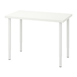 OLOV/LINNMON - Desk, white, 100x60 cm