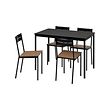SANDSBERG/SANDSBERG - Table and 4 chairs, black/black, 110x67 cm