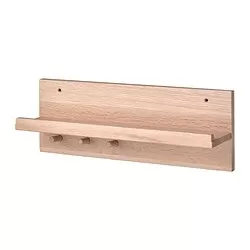 HÄSTVISKARE - Rak dinding dg gantungan, kayu oak, 42x15x11 cm