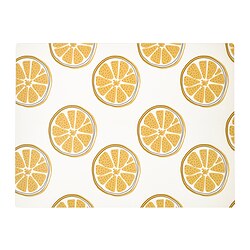 TORVFLY - Alas piring, berpola/kuning, 40x30 cm