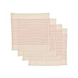 VIPPSTARR - Napkin, stripe pattern red/natural, 30x30 cm