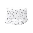 AFTONSPARV - Duvet cover and pillowcase, space white/black, 150x200/50x80 cm