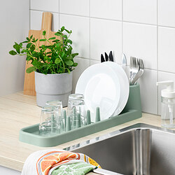 STÄMLING - Pengering piring, abu-abu hijau muda, 48 cm