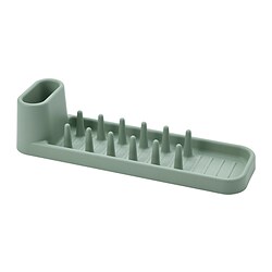 STÄMLING - Pengering piring, abu-abu hijau muda, 48 cm