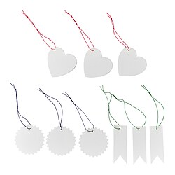 FÖNSTERFIKUS - Label with string, set of 9, white