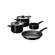 HEMLAGAD - 6-piece cookware set, non-stick coating black