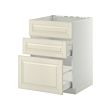 METOD/MAXIMERA - Base cab f sink+3 fronts/2 drawers, white/Bodbyn off-white, 60x60x80 cm