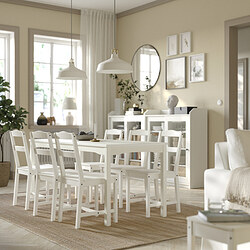 HAUGA - Meja, putih/veneer kayu birch, 168x74 cm