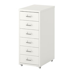 HELMER - Unit laci beroda, putih, 28x69 cm