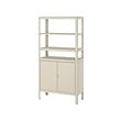 KOLBJÖRN - Shelving unit with cabinet, beige, 80x37x161 cm