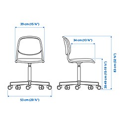 ÖRFJÄLL - Children's desk chair, white/Vissle light grey