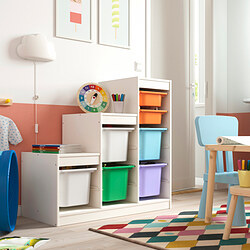TROFAST - Storage combination with boxes, white white/multicolour, 99x44x95 cm