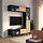 BOASTAD - TV storage combination, black/oak veneer, 163x42x185 cm | IKEA Indonesia - PE930650_S1