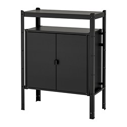 BROR - Unit rak dengan kabinet, hitam, 85x40x110 cm