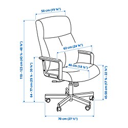MILLBERGET - Swivel chair, Murum black