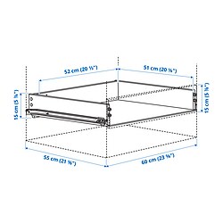 KONSTRUERA - Drawer without front, white, 15x60 cm