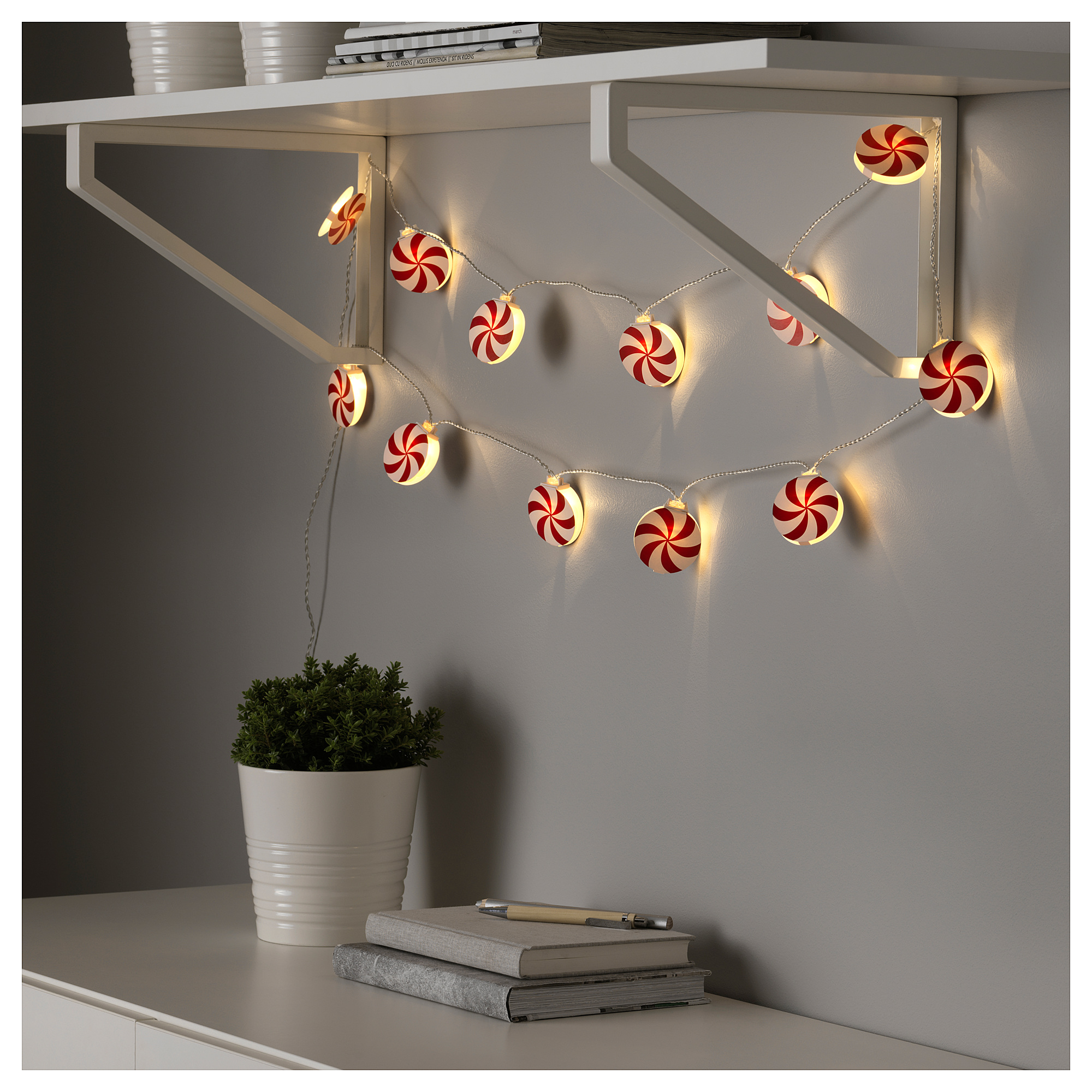 STRÅLA rantai lampu LED dengan 12 lampu, dioperasikan dengan baterai