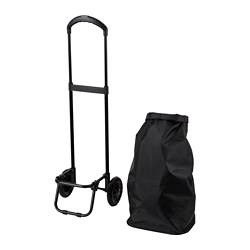 RADARBULLE - Tas belanja dengan roda, hitam, 33x24x68 cm/38 l