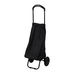 RADARBULLE - Tas belanja dengan roda, hitam, 33x24x68 cm/38 l