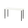 LAGKAPTEN/OLOV - Desk, white/black, 140x60 cm