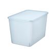 RYKTA - Storage box with lid, transparent grey-blue, 24x36x23 cm/14.5 l