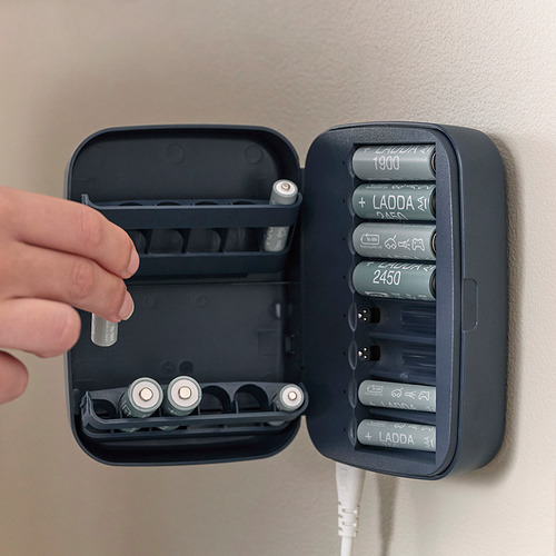 LITOSFÄR battery charger with storage