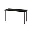 LAGKAPTEN/ADILS - Desk, black-brown/dark grey, 140x60 cm