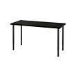 LAGKAPTEN/OLOV - Meja, hitam-cokelat/hitam, 140x60 cm