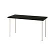 LAGKAPTEN/OLOV - Desk, black-brown/white, 140x60 cm