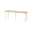 LAGKAPTEN/OLOV - Desk, white stained oak effect/white, 200x60 cm