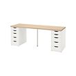 ALEX/LAGKAPTEN - Desk, white stained oak/white, 200x60 cm