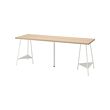 TILLSLAG/LAGKAPTEN - Desk, white stained oak/white, 200x60 cm