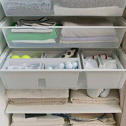 FÅNGGRÖDA - Insert with compartments, light grey, 48x18x14 cm