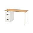ALEX/ANFALLARE - Desk, bamboo/white, 140x65 cm