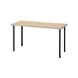 MÅLSKYTT/ADILS - Meja, kayu birch/hitam, 140x60 cm