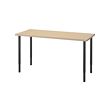 MÅLSKYTT/OLOV - Desk, birch/black, 140x60 cm